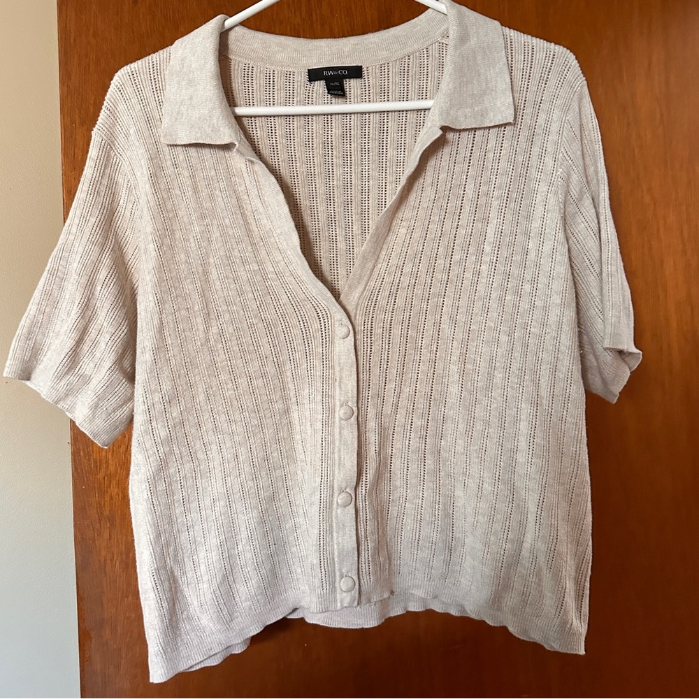 RW&CO. Beige Button-Down Shirt
